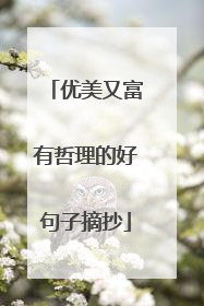 优美又富有哲理的好句子摘抄