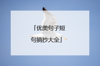 优美句子短句摘抄大全