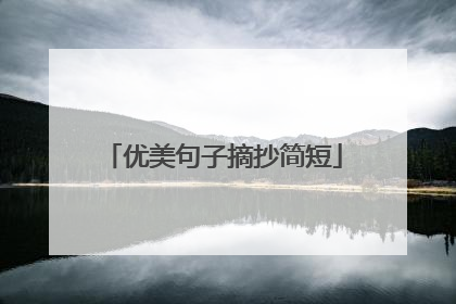 优美句子摘抄简短