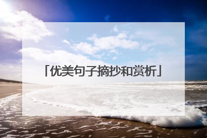 优美句子摘抄和赏析