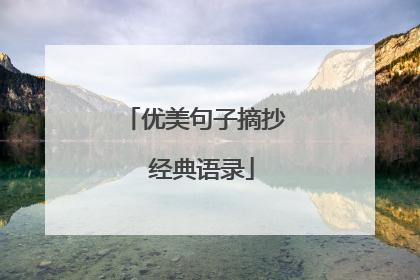 优美句子摘抄 经典语录