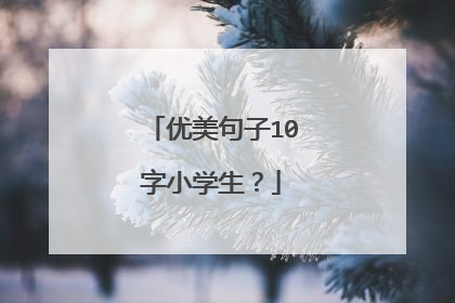 优美句子10字小学生?