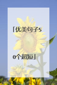 优美句子50个超短