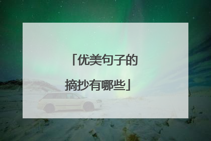 优美句子的摘抄有哪些