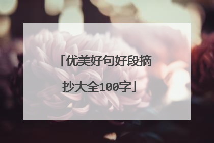 优美好句好段摘抄大全100字