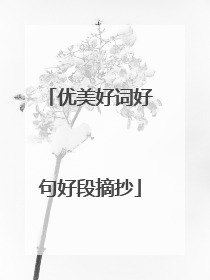 优美好词好句好段摘抄