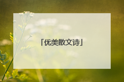 优美散文诗