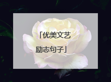 优美文艺励志句子