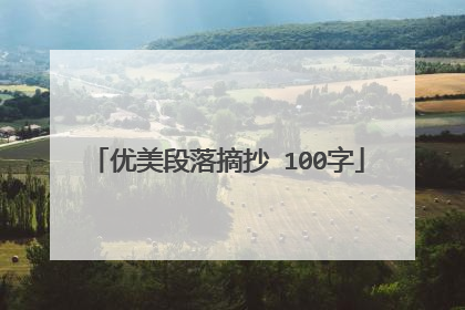 优美段落摘抄 100字