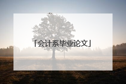 会计系毕业论文