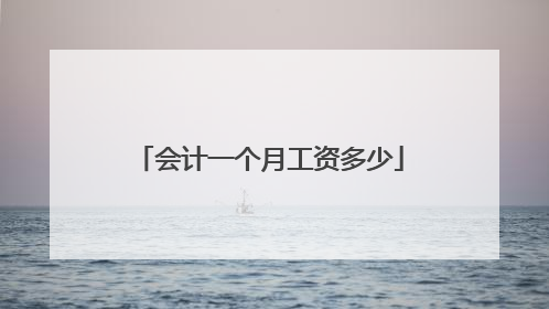 会计一个月工资多少