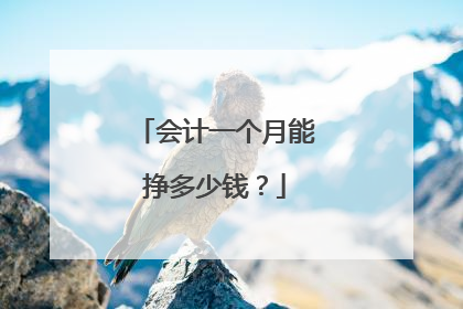 会计一个月能挣多少钱?