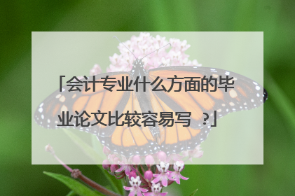 会计专业什么方面的毕业论文比较容易写 ?