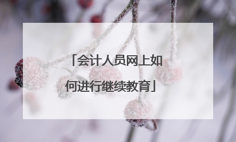 会计人员网上如何进行继续教育