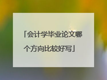 会计学毕业论文哪个方向比较好写