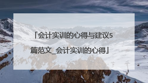 会计实训的心得与建议5篇范文_会计实训的心得