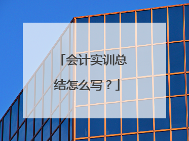 会计实训总结怎么写？