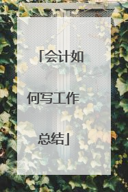 会计如何写工作总结