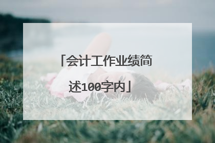 会计工作业绩简述100字内