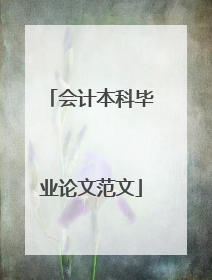会计本科毕业论文范文