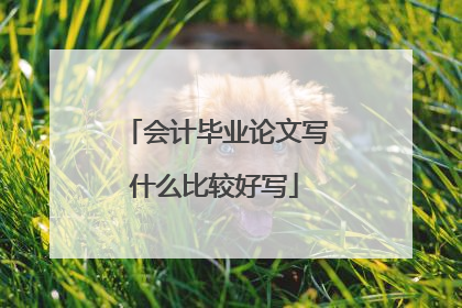 会计毕业论文写什么比较好写