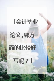 会计毕业论文,哪方面的比较好写呢？