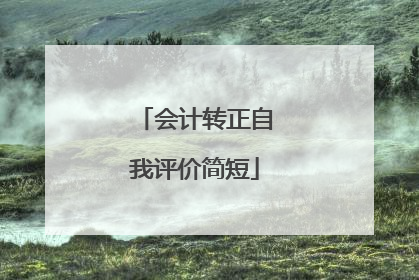 会计转正自我评价简短