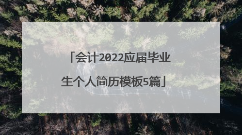 会计2022应届毕业生个人简历模板5篇