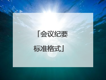 会议纪要标准格式