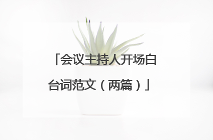会议主持人开场白台词范文(两篇)