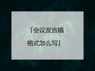 会议发言稿格式怎么写
