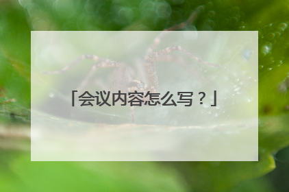 会议内容怎么写?
