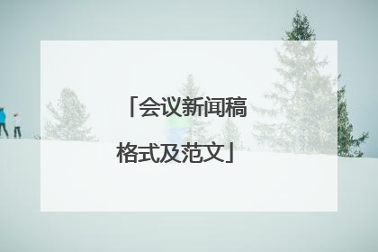 会议新闻稿格式及范文
