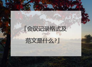 会议记录格式及范文是什么?