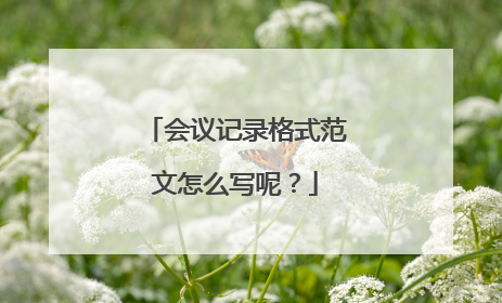 会议记录格式范文怎么写呢？