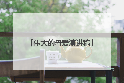 伟大的母爱演讲稿