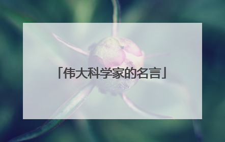 伟大科学家的名言