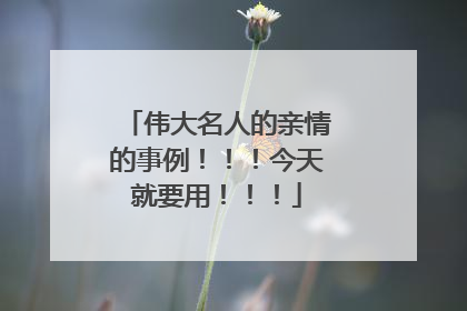 伟大名人的亲情的事例!!!今天就要用!!!