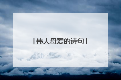 伟大母爱的诗句