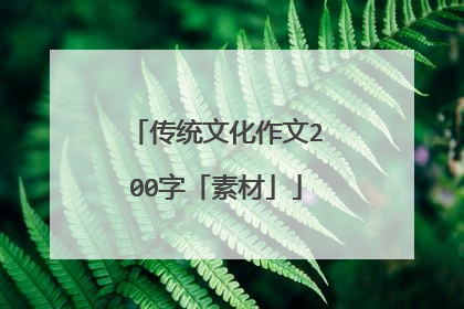 传统文化作文200字「素材」