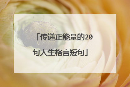 传递正能量的20句人生格言短句