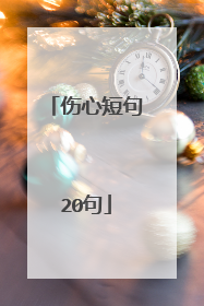 伤心短句20句