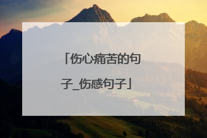 伤心痛苦的句子_伤感句子