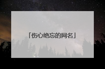 伤心绝忘的网名