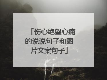 伤心绝望心痛的说说句子和图片文案句子