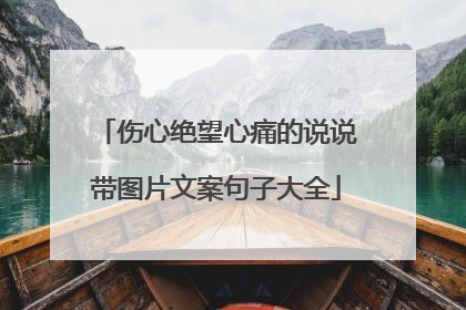 伤心绝望心痛的说说带图片文案句子大全