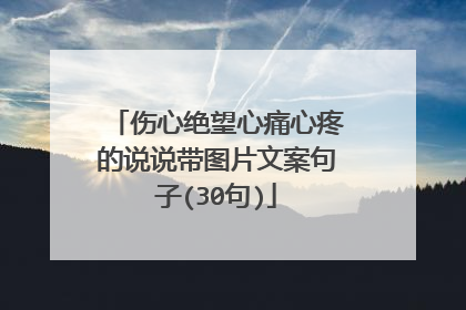 伤心绝望心痛心疼的说说带图片文案句子(30句)