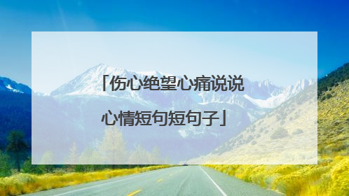 伤心绝望心痛说说心情短句短句子