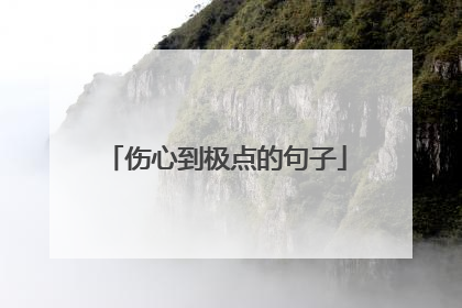 伤心到极点的句子