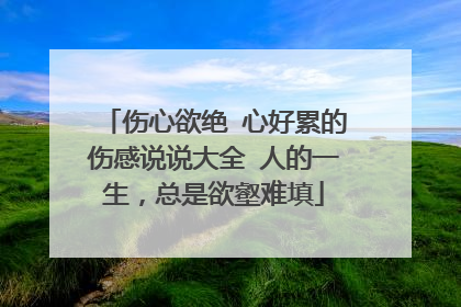 伤心欲绝 心好累的伤感说说大全 人的一生，总是欲壑难填